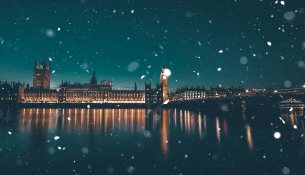 Snowing London Winter City — Stock Photo, Image