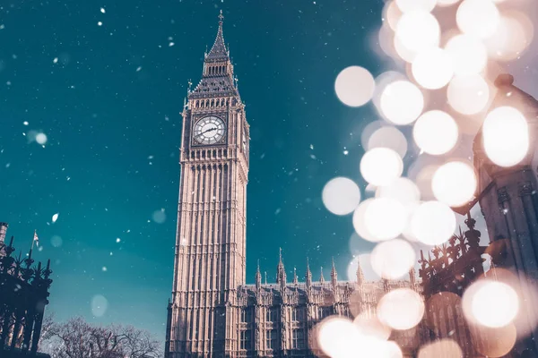 Snowing London Winter Holiday City — Stockfoto
