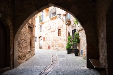Cosy street of Alquezar, an ancient Spanish village