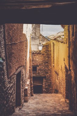 Cosy street of Alquezar, an ancient Spanish village