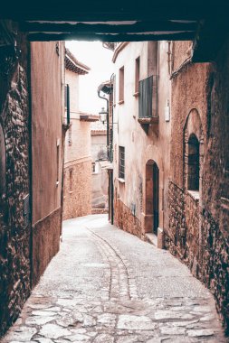 Cosy street of Alquezar, an ancient Spanish village
