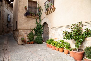 Cosy street of Alquezar, an ancient Spanish village