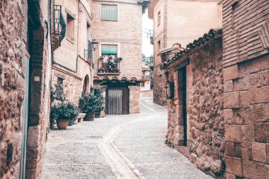 Cosy street of Alquezar, an ancient Spanish village