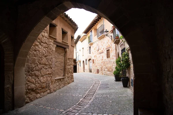 Cosy Street Alquezar Ancient Spanish Village — Stockfoto