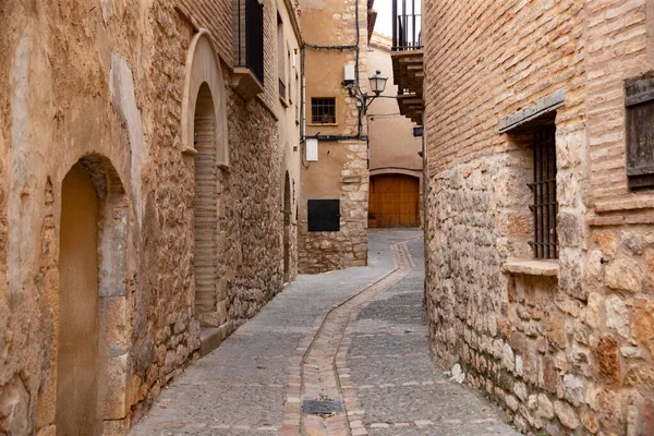 Cosy Street Alquezar Ancient Spanish Village — Fotografia de Stock