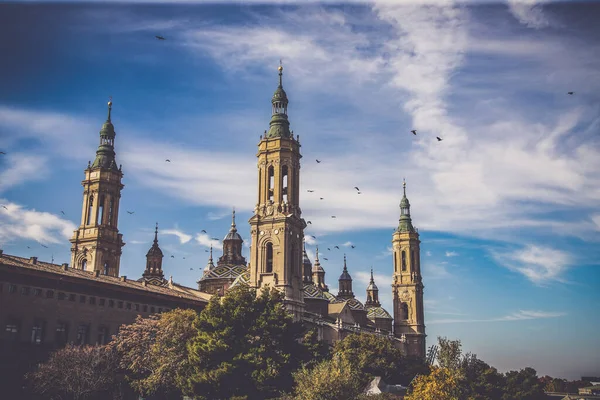 Vista Catedral Basílica Nuestra Señora Pilla Ciudad Zaragoza Aragón España —  Fotos de Stock