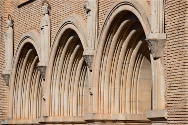 Curves as architectural details. Close-up of arched vault