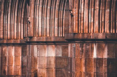 Curves as architectural details. Close-up of arched vault
