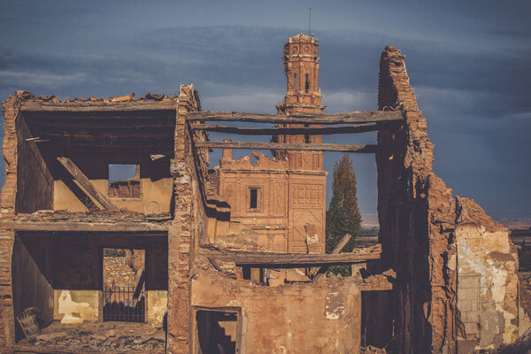 Город-призрак Бельчите разрушен в битве во время гражданской войны в Испании, Сарагоса