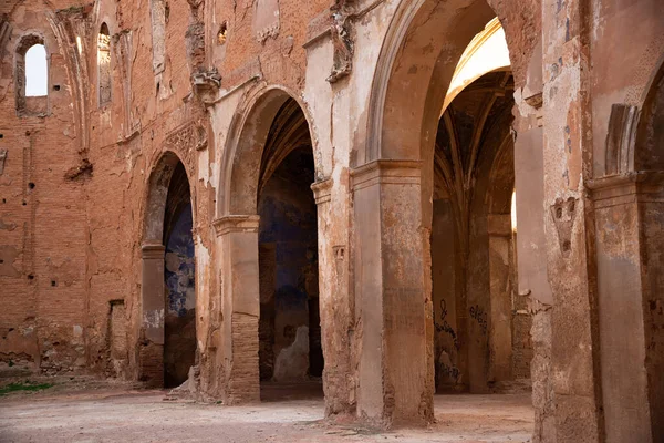 Město Duchů Belchite Zničené Bitvě Během Španělské Občanské Války Zaragoza — Stock fotografie