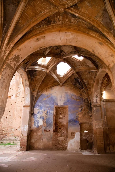 Cidade Fantasma Belchite Arruinada Batalha Durante Guerra Civil Espanhola Zaragoza — Fotografia de Stock