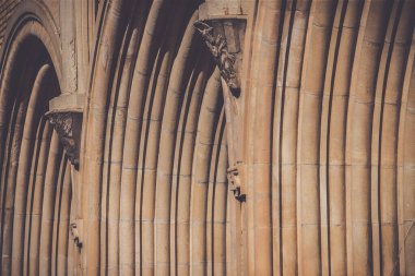 Curves as architectural details. Close-up of arched vault