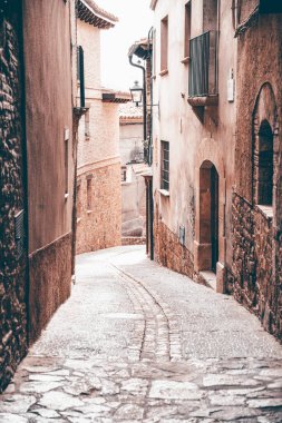 Cosy street of Alquezar, an ancient Spanish village