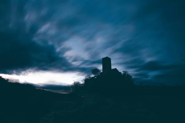 Romanesque Church Night Nuestra Senora Baldos Montanana Huesca Province Aragon — Stock Fotó