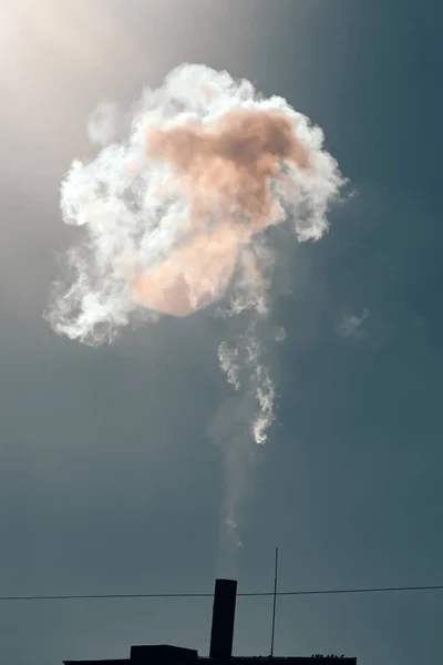 Poluição Pelas Chaminés Das Centrais Eléctricas Indústria Conceito Aquecimento Global — Fotografia de Stock