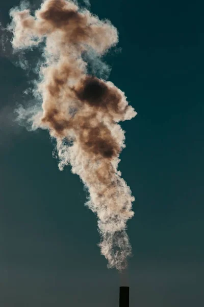 Poluição Pelas Chaminés Das Centrais Eléctricas Indústria Conceito Aquecimento Global — Fotografia de Stock