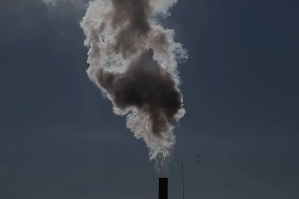 Contaminación Atmosférica Por Chimeneas Centrales Eléctricas Concepto Industria Calentamiento Global —  Fotos de Stock