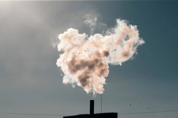 Poluição Pelas Chaminés Das Centrais Eléctricas Indústria Conceito Aquecimento Global — Fotografia de Stock