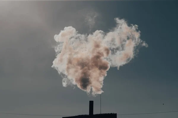 Pollution Atmosphérique Par Les Cheminées Des Centrales Électriques Industrie Réchauffement — Photo