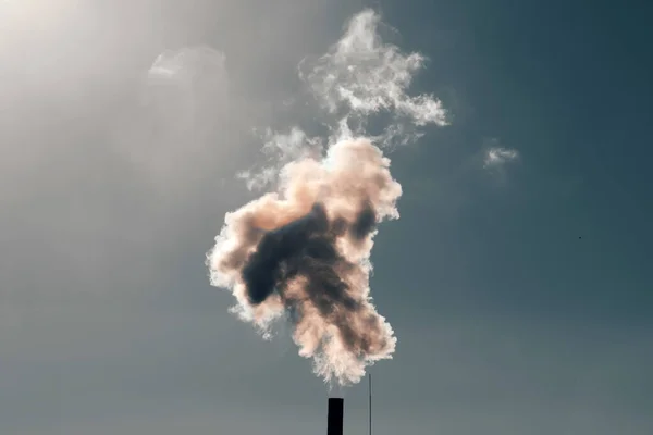 Poluição Pelas Chaminés Das Centrais Eléctricas Indústria Conceito Aquecimento Global — Fotografia de Stock