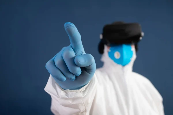 Medicina Médico Usando Fones Ouvido Realidade Virtual Para Fins Médicos — Fotografia de Stock
