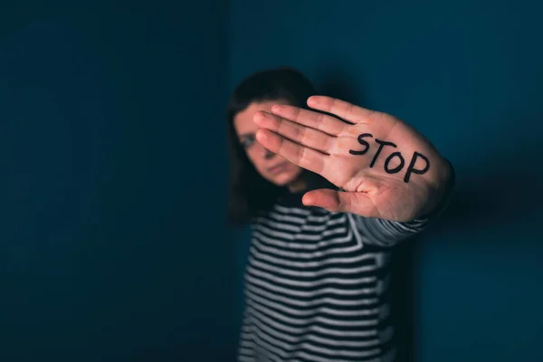 Women Violence Abused Concept Stop Domestic Violence Women Human Trafficking — Stock Photo, Image