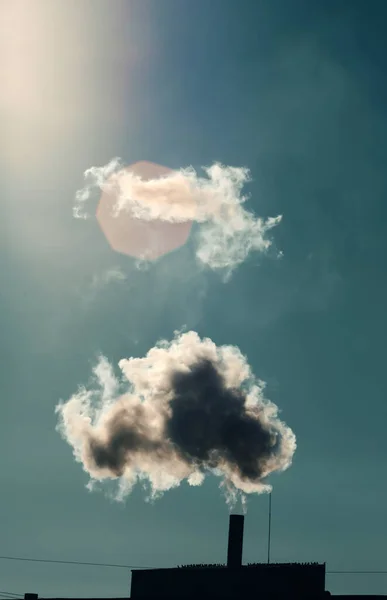 Air Pollution Power Plant Chimneys Industry Global Warming Concept — Stock Photo, Image