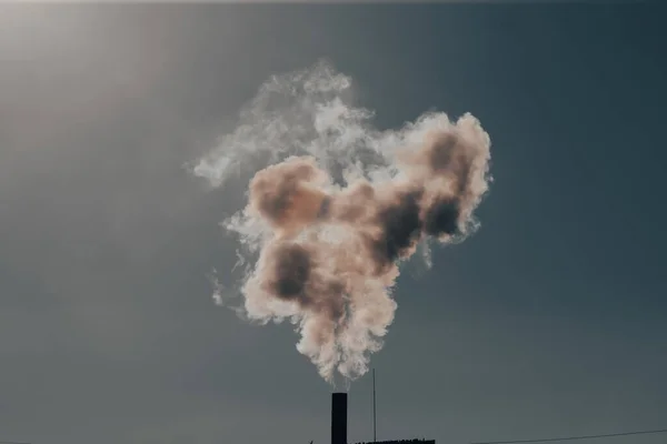 Загрязнение Воздуха Труб Электростанций Промышленность Концепция Глобального Потепления — стоковое фото