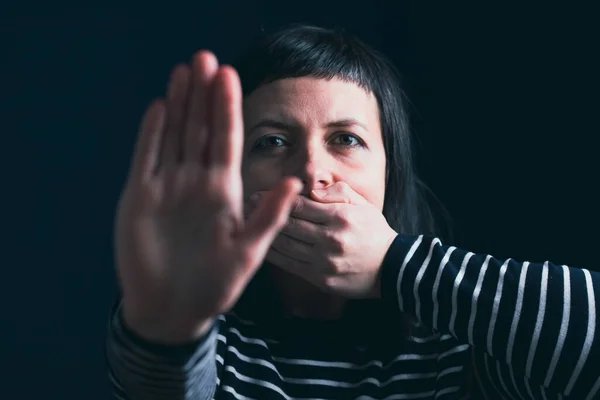 Violence Faite Aux Femmes Concept Maltraité Mettre Fin Violence Domestique — Photo