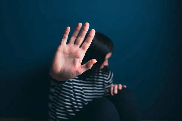 Violencia Las Mujeres Concepto Abusado Detener Violencia Doméstica Contra Las —  Fotos de Stock