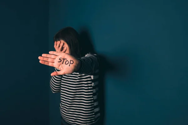 Women Violence Abused Concept Stop Domestic Violence Women Human Trafficking — Stock Photo, Image