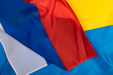 Rusya ve Ukrayna bayrakları. Rus-Ukrayna savaşı