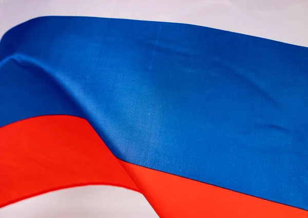 Маючи Барвистий Національний Прапор Росії Російсько Українська Війна — стокове фото
