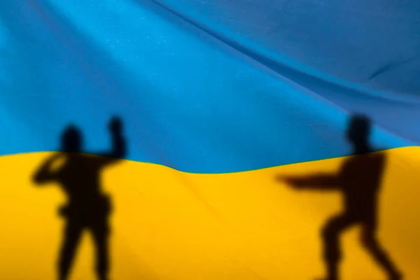 Flag Ukraine Blue Yellow Colors Close Shot Background — Stock Photo, Image