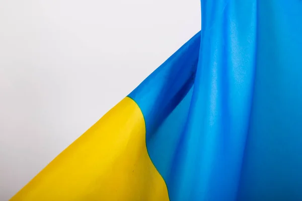 Pavillon Ukraine Couleurs Bleu Jaune Gros Plan Arrière Plan — Photo