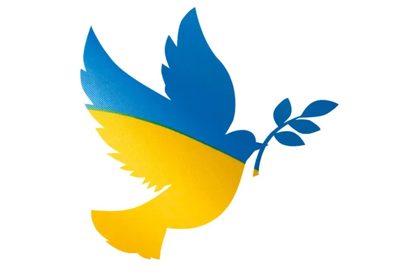 Appel Paix Ukraine Colombe Avec Drapeau Ukraine Comme Symbole Paix — Photo