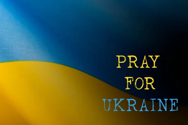 Imádkozz Ukrajna Koncepció Háttér Nemzeti Ukrán Zászló Koncepció Szimbóluma Segítséget — Stock Fotó