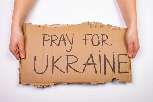 Ore Por Ucrânia Fundo Conceito Conceito Símbolo Ajuda Apoio Sem — Fotografia de Stock