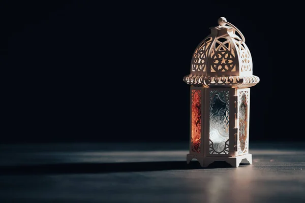Ramadan Kareem Hintergrund Arabische Zierlaterne Leuchtet Der Nacht — Stockfoto