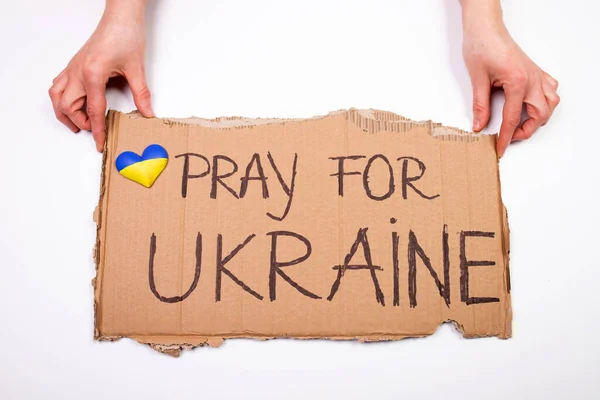 Ore Por Ucrânia Fundo Conceito Conceito Símbolo Ajuda Apoio Sem — Fotografia de Stock