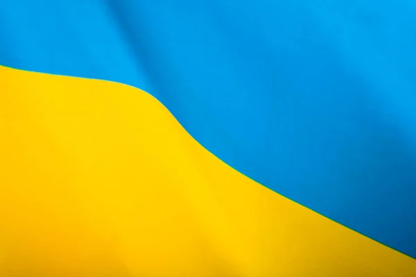 Flagge Der Ukraine Blaue Und Gelbe Farben Nahaufnahme Hintergrund — Stockfoto