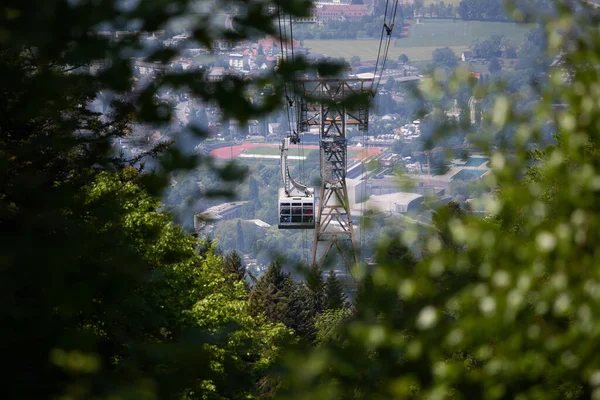 Cable Car Overlooking Lake Constance Austrian Town Bregenz — Stock Photo, Image