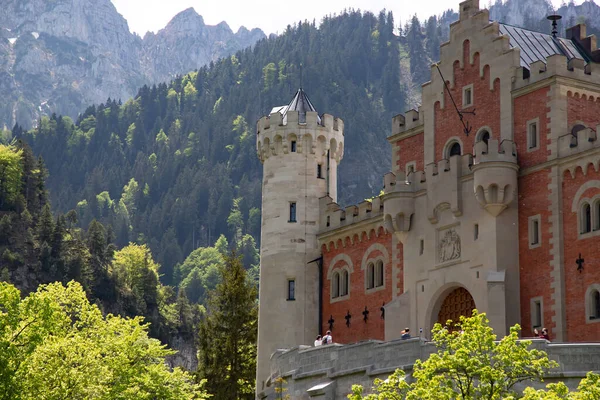 Paisagem Pitoresca Primavera Com Castelo Neuschwanstein Alemanha — Fotografia de Stock