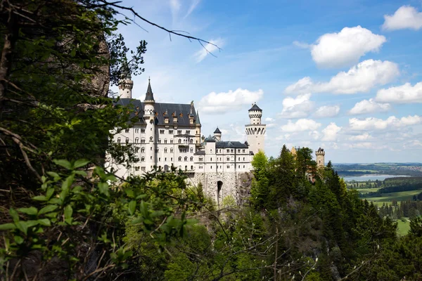 Pintoresco Paisaje Primavera Con Castillo Neuschwanstein Alemania — Foto de Stock