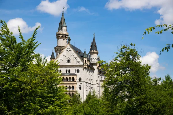 Pittoreska Vårlandskap Med Neuschwanstein Slott Tyskland — Stockfoto