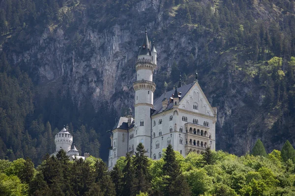 Paisagem Pitoresca Primavera Com Castelo Neuschwanstein Alemanha — Fotografia de Stock