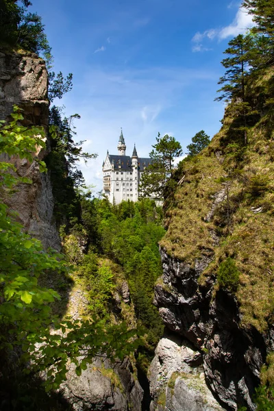 Γραφικό Εαρινό Τοπίο Κάστρο Neuschwanstein Γερμανία — Φωτογραφία Αρχείου