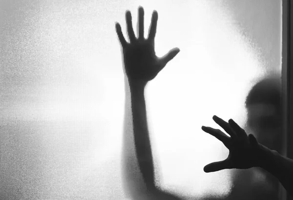 Horror Ghost Woman Matte Glass Halloween Festival Concept — Zdjęcie stockowe