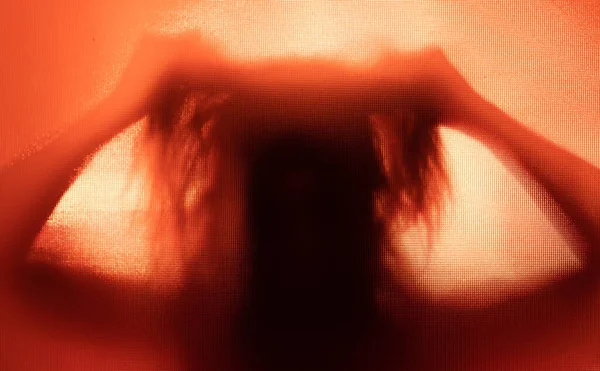 Horror Ghost Woman Matte Glass Halloween Festival Concept — 图库照片