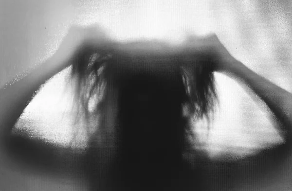 Horror Ghost Woman Matte Glass Halloween Festival Concept — 图库照片